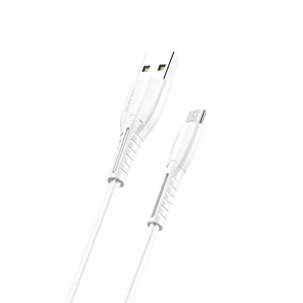 USB / MicroUSB-kaapeli USAMS, valkoinen, 100cm.