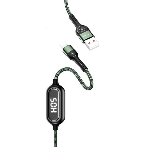 USB/Lightning-kaapeli USAMS, vihreä, 120cm (virranmittauksella)