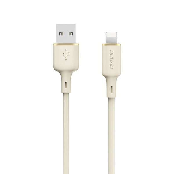Vahvistettu USB-A - Lightning kaapeli iPhone, 5A, 1m, beige