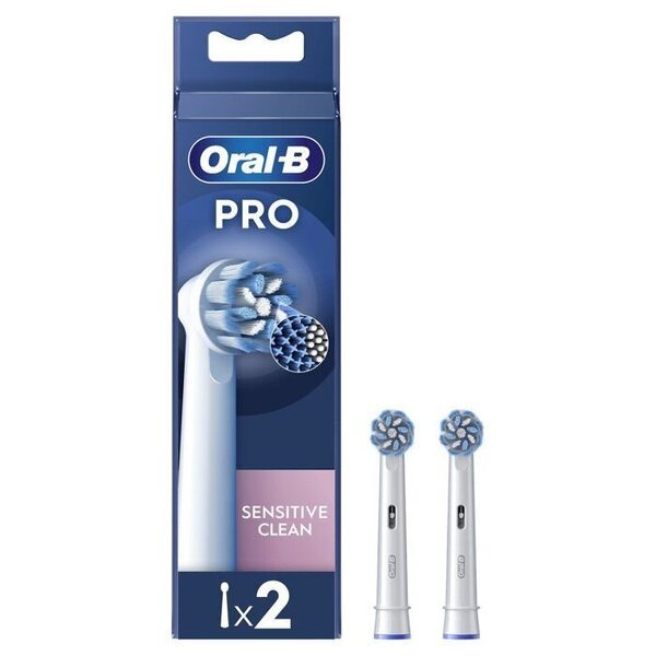 Varapää harja - ORAL-B - Pro Sensitive Clean - Pakkaus 2 - Yhteensopiva Oral-B Pro - Valkoinen