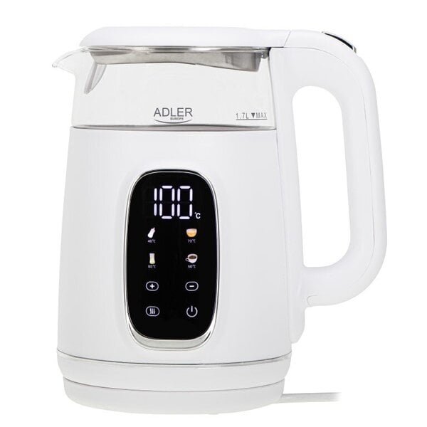 Vedenkeitin lämpötilansäätimellä 1,7 L Adler AD-1305 valkoinen