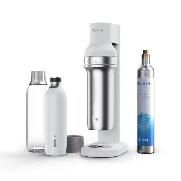 Vesi Hiilihappoittaja - Brita 1046730 Lasipullo 513mm Korkeus Valkoinen