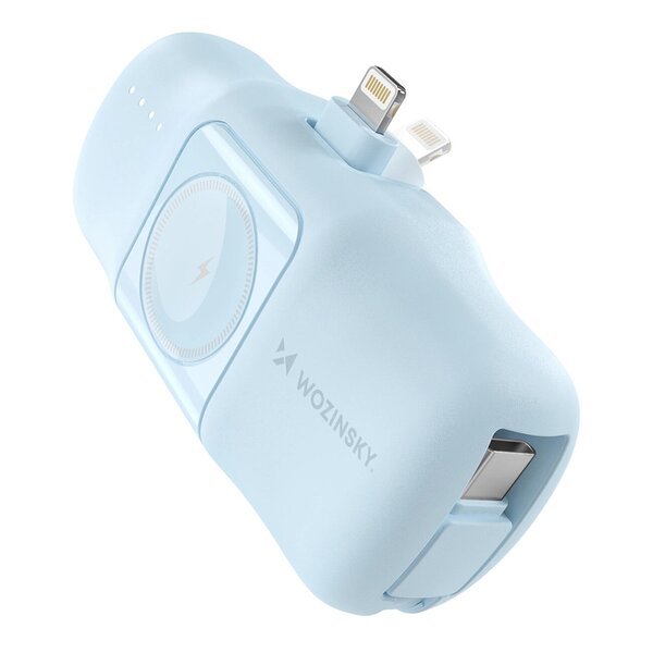 Virtalähde 5000mAh 15W Lightning- ja Apple Watch -latauksella, sininen