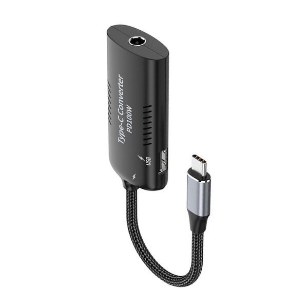 Virtalähde USB-C–DC, 5,5×2,1 mm DC-naaras