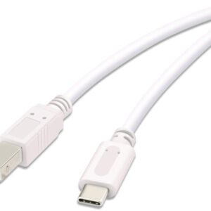 Vivanco-kaapeli USB-C - USB-B 3m, valkoinen (45356)