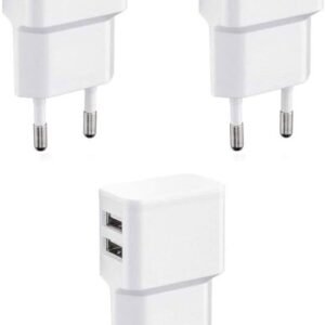 Wicked Chili 3 kpl:n sarja Kaksois-usb-laturi 12 W / 2400 Ma Pro Series universaali virtalähde matkapuhelimelle, kellolle, varavirtalähteelle ja Bluetooth-kaiuttimelle, 2-suuntainen virtasovitin (virtapistoke 90°)