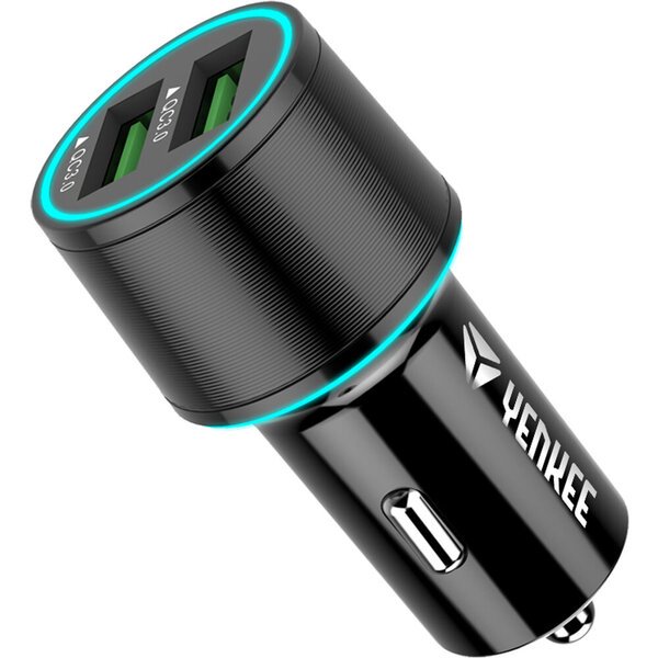 YENKEE - Auton pikalaturi 3.0, 2x USB-A, 18W, QC 3.0
