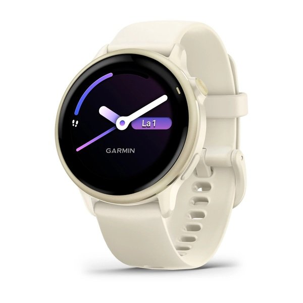 Garmin Vivoactive 6 GPS -älykello, vaalea kulta ja luunvärinen hihna