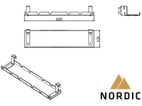Nordic Office kabelbakke 100x13x7 cm Metal Sort