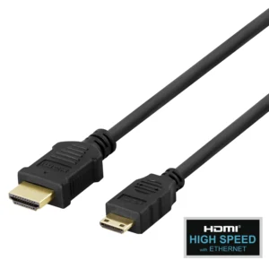 Deltaco  Nopea HDMI-kaapeli / mini-HDMI-kaapeli Ethernetillä, 7 m, musta