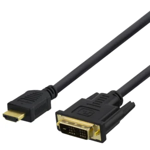 Deltaco HDMI / DVI-D-kaapeli, 1 m, musta