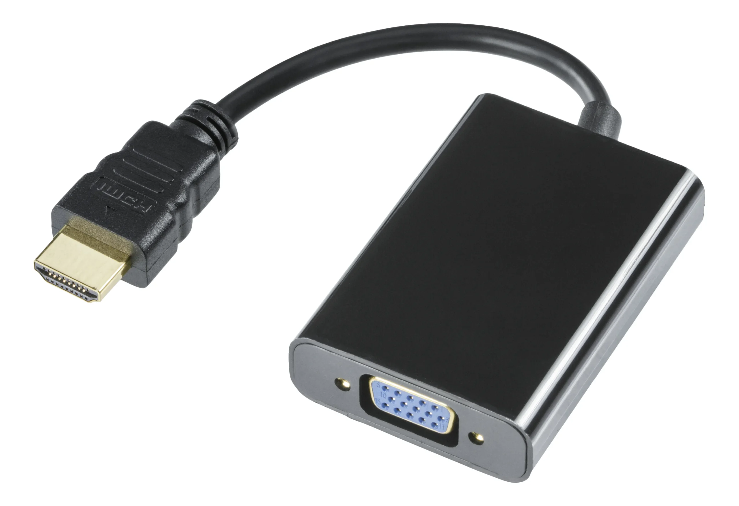 Deltaco HDMI / VGA-sovitin, 0,2 m, musta