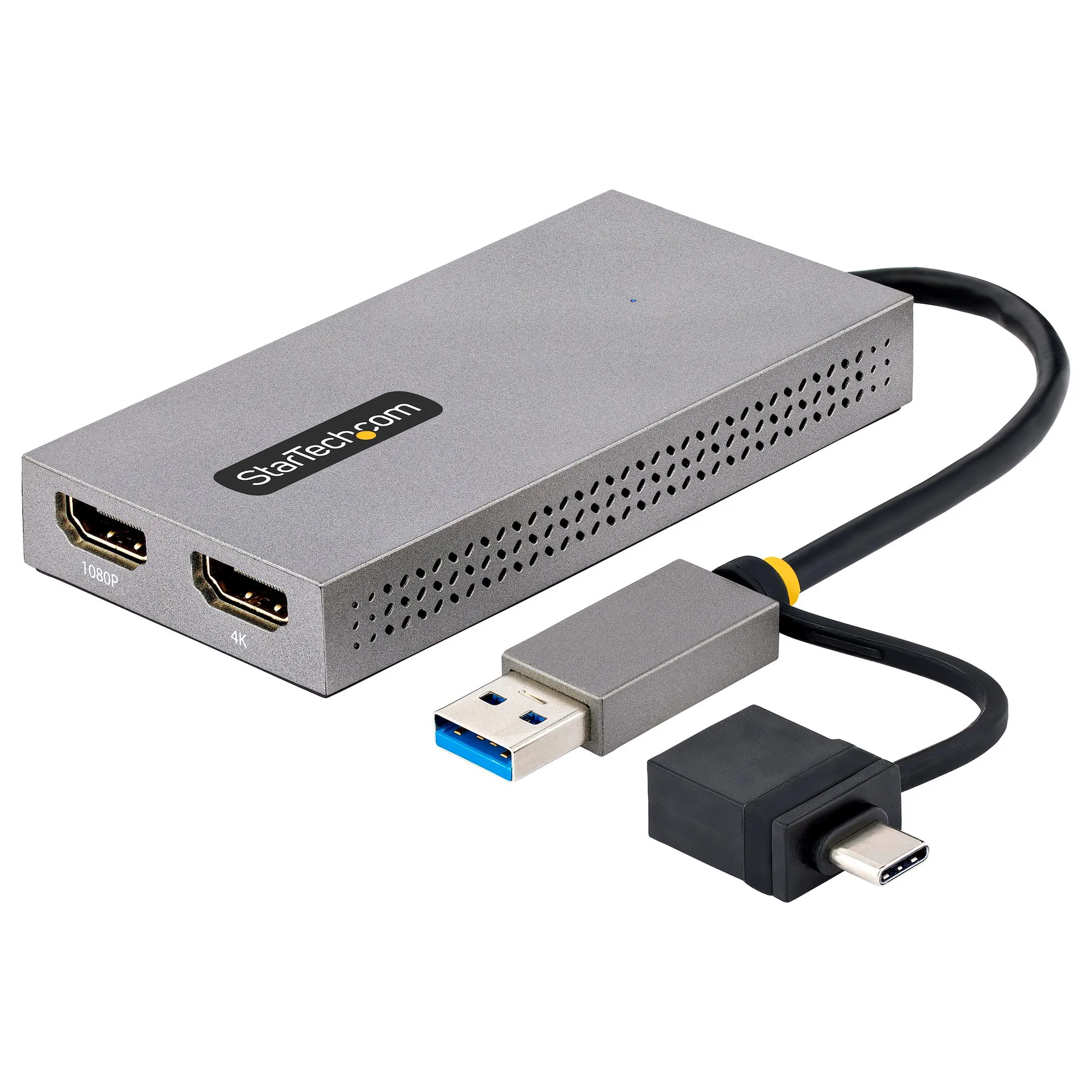 StarTech USB-C to 4K HDMI, 100W Power Delivery Pass-through, SD/MicroSD Slot, 3-Port USB 3.0 Hub -adapteri, Harma