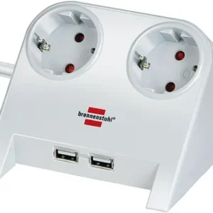 Brennenstuhl Desktoppower 2x virtaliitin + 2x USB-laturi