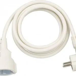 Brennenstuhl jatkokaapeli, kulmaliitin litteä pistoke, 2m, Valkoinen