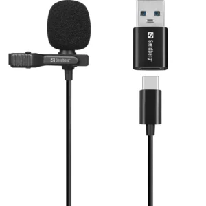 Sansberg Streamer Clip USB -mikrofoni, musta