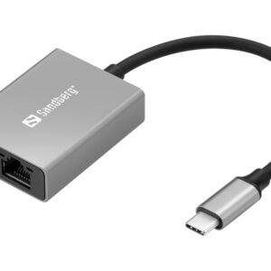 Sandberg USB-C - RJ45 Gigabit PD 100W -sovitin, Hopea