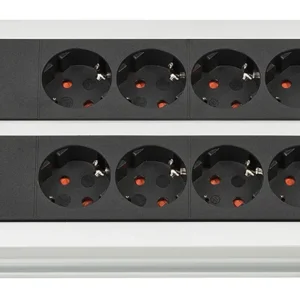 Brennenstuhl Premium-Alu-Line Technics jatkojohto 12-paikkainen Duo, musta