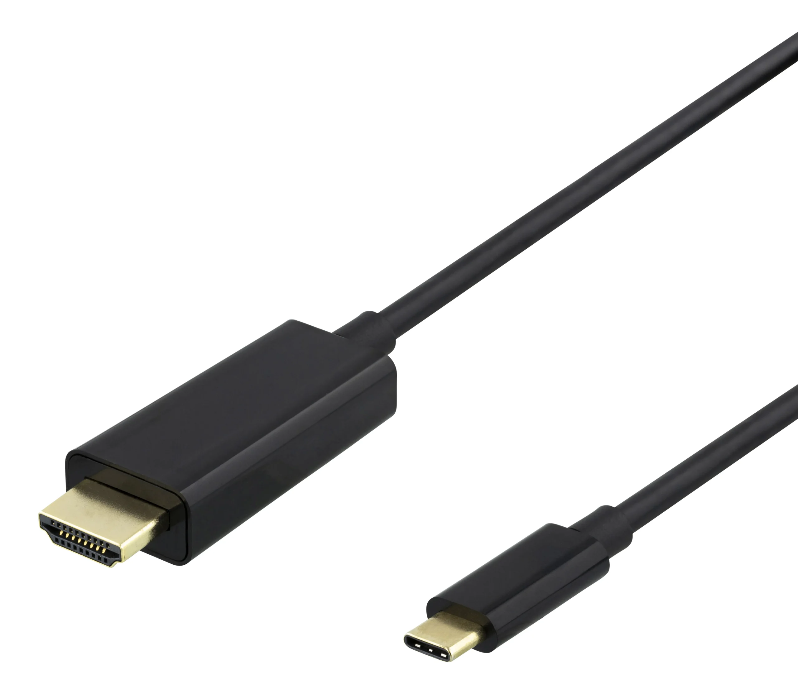 Deltaco USB-C / HDMI -kaapeli, 4K UHD, kullattu, 2 m, musta