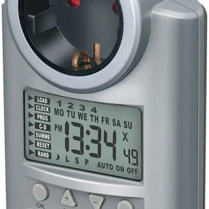 Brennenstuhl ajastin, maadoitettu, 12/24h, pet, 240V/16A/3680W, hopea