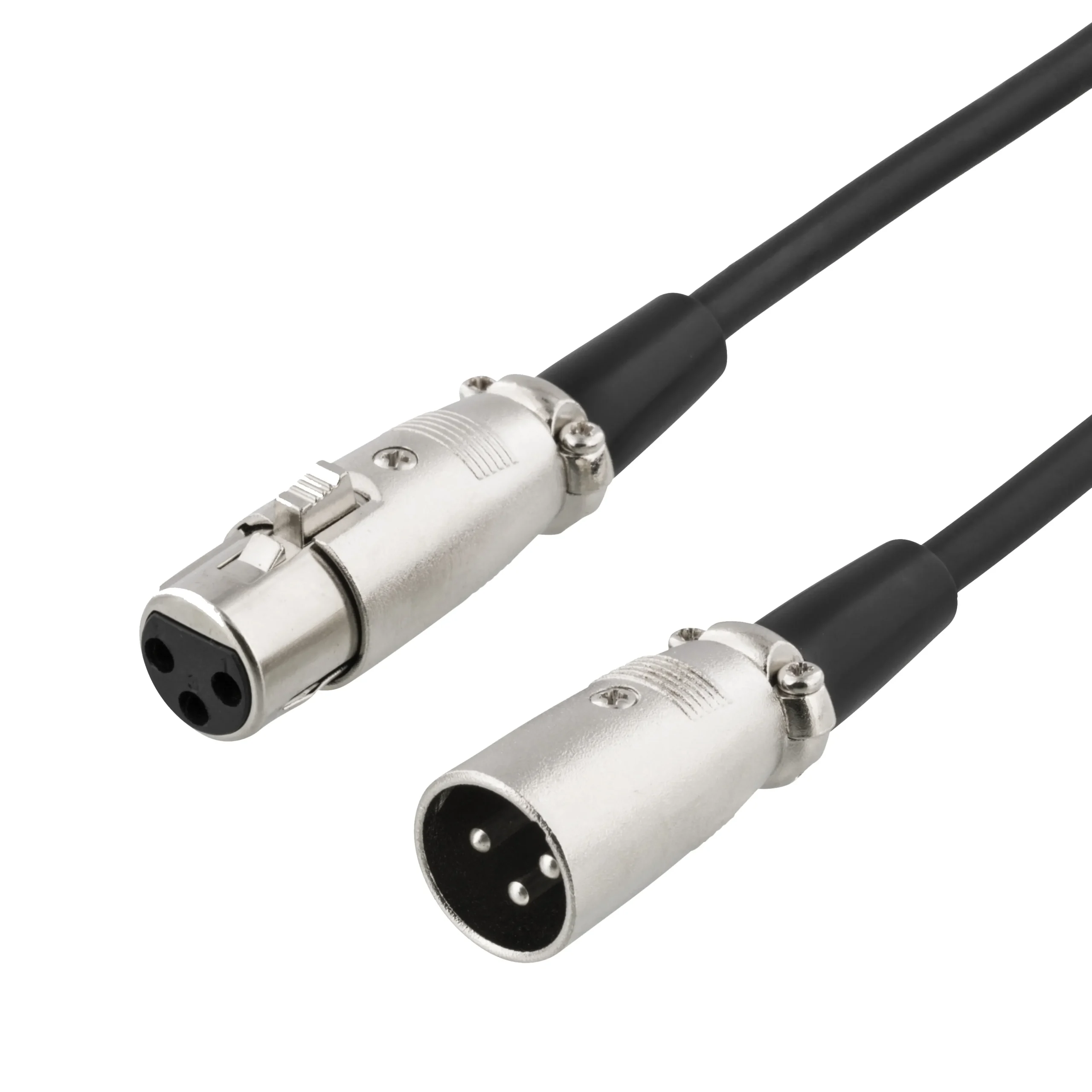 Deltaco XLR3-nastainen, 26 AWG -äänikaapeli, Musta, 1m