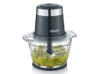 Graef CH502EU, Musta, Juusto, Hedelmät, Liha, Vihannekset, Ruostumaton teräs, Lasi, 1 L, 500 W