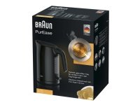 Braun PurEase WK 3100 BK, 1,7 L, 2200 W, Musta, Veden tason ilmaisin, Ylikuumenemissuoja, Johdoton