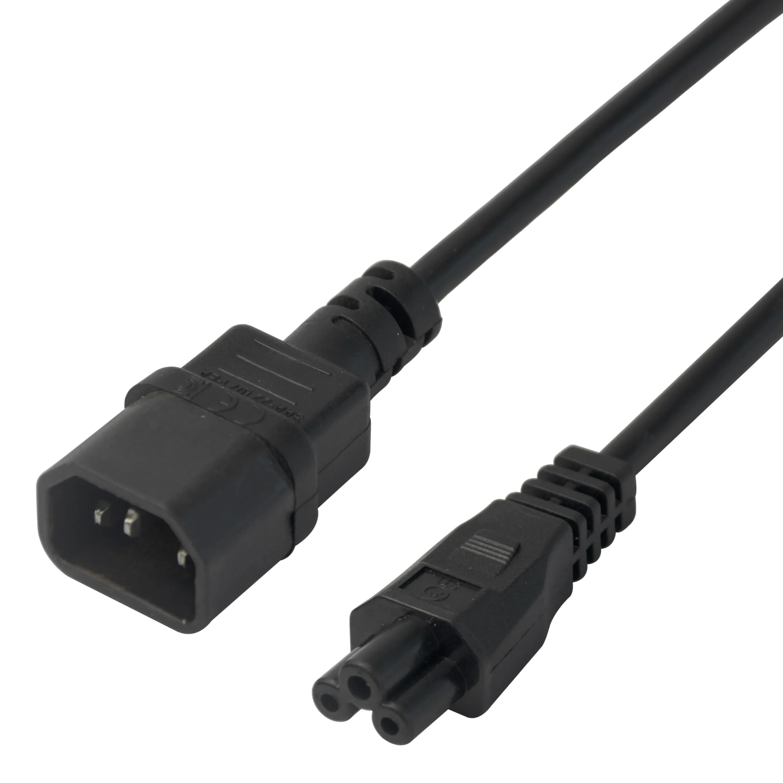 Deltaco IEC C14 - IEC C5 -virtakaapeli, Musta, 3m