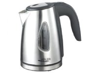 Adler AD1203, 1 L, 1500 W, Hopea, Ruostumaton teräs, Veden tason ilmaisin, Suodatus