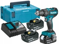 Makita DHP485RF3J, Pistoolikahvallinen porakone, Harjaton, 1,3 cm, 3,8 cm, 1,3 cm, 1,3 cm, 1,3 cm
