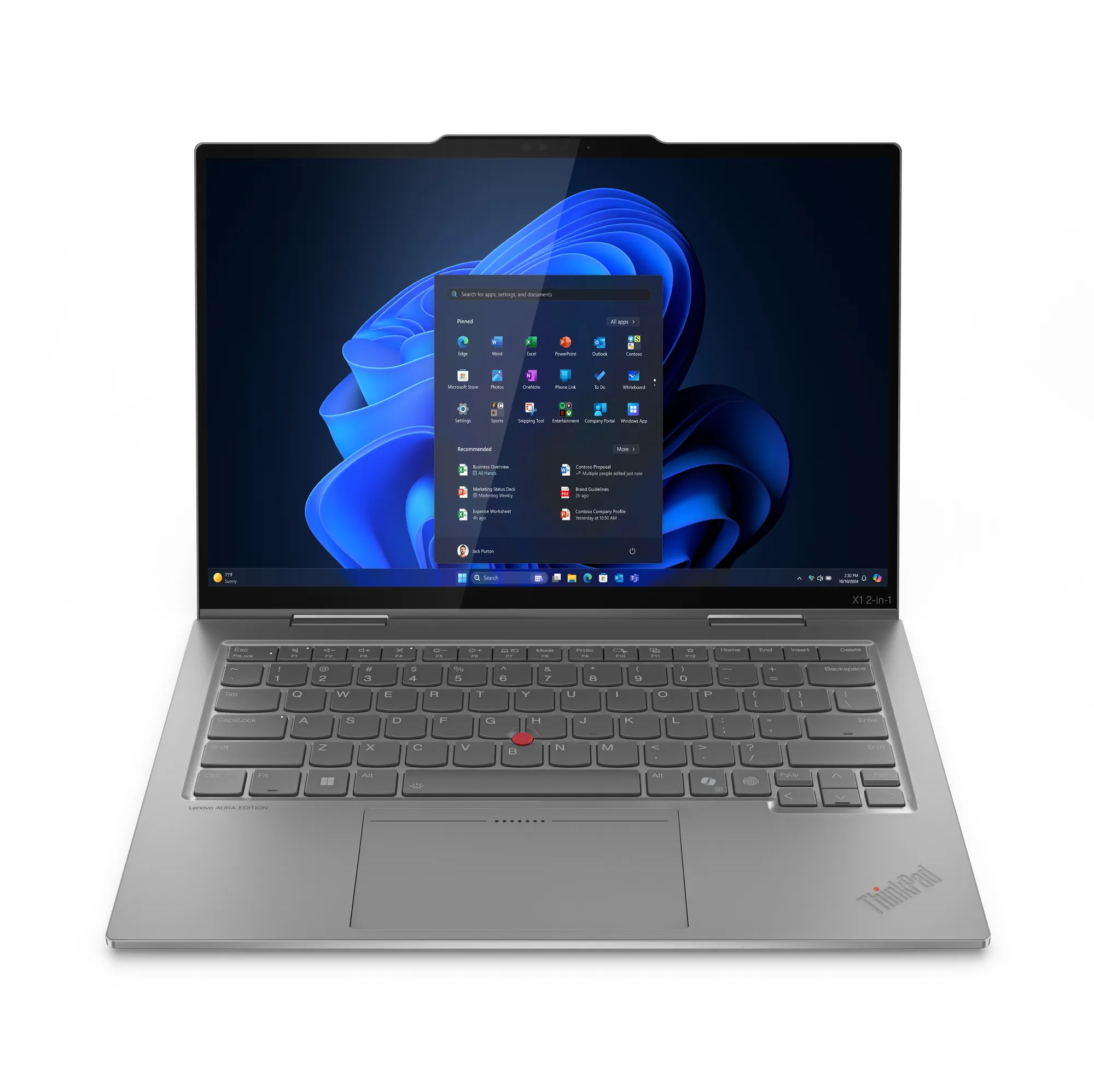 Lenovo ThinkPad X1 2-in-1 Gen 10 Aura Edition 14" 225U, 16 Gt, 512 Gt SSD, Win 11 Pro -kannettava, Harmaa