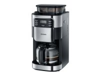 Severin KA 4810, Suodatinkahvinkeitin, 1,4 L, Kahvipavut, Jauhettu kahvi, Sisäänrakennettu jauhin, 1000 W, Musta, Ruostumaton teräs