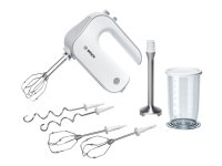 Bosch MFQ4075DE, Käsisekoitin, Hopea, Valkoinen, Vaivaus, Sekoitus, 1,4 m, Muovi, 550 W