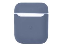 eSTUFF Silicone Case - Taske til trådløse øretelefoner - silikoni - midnatsblå - for Apple AirPods (1. sukupolvi, 2. sukupolvi)