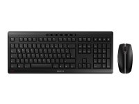 CHERRY Stream Desktop, Täysikokoinen (100 %), Langaton RF, AZERTY, Musta, Sisältää hiiren