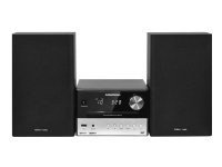 Grundig CMS 3000 BT DAB+, Kodin mikroaudiojärjestelmä, Musta, Hopea, 30 W, DAB+,FM,PLL,UKW, LED, MP3,WMA