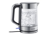 Severin WK 3420, 1,7 L, 2200 W, Musta, Ruostumaton teräs, Läpinäkyvä, Lasi, Ruostumaton teräs, Veden tason ilmaisin, Ylikuumenemissuoja