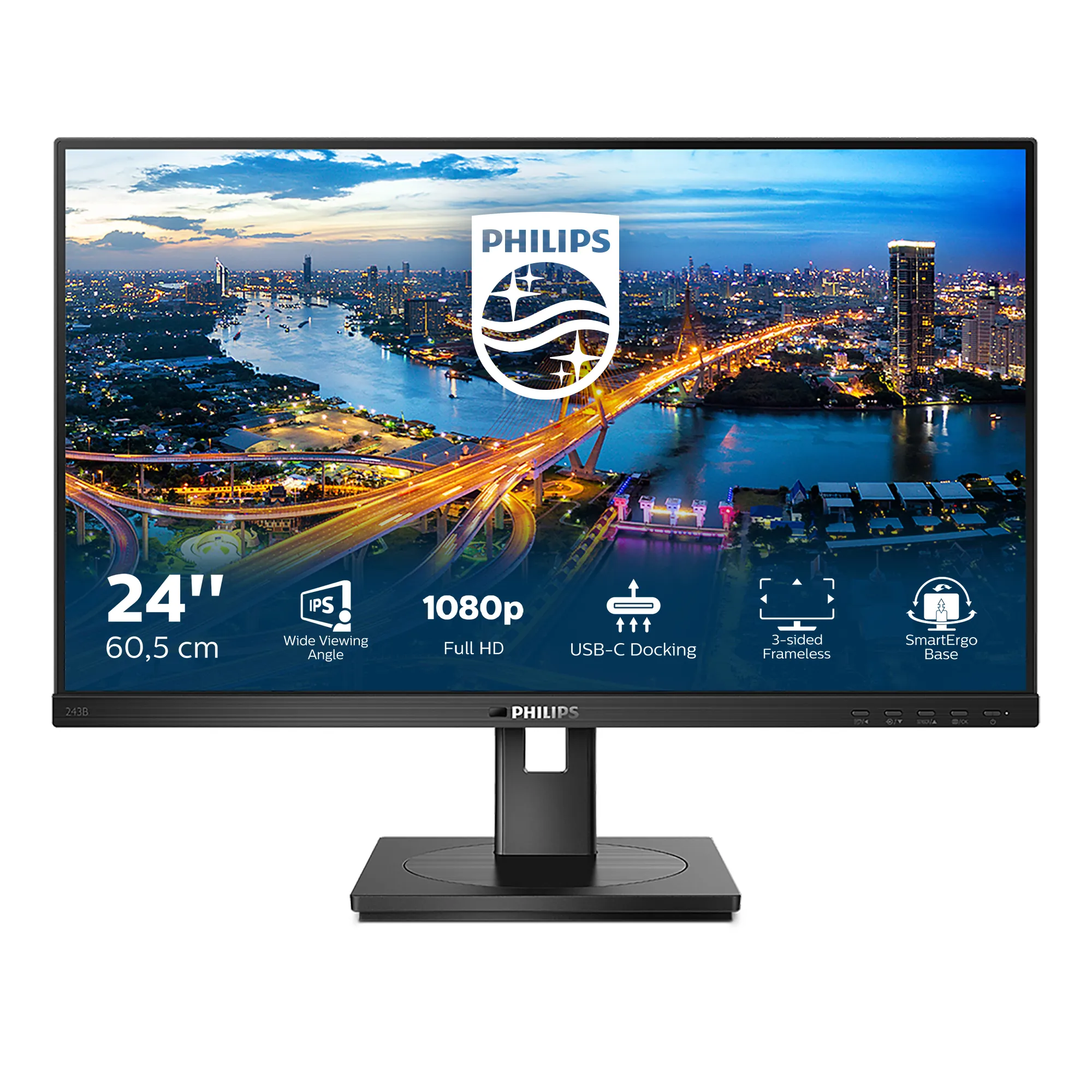 Philips 24" B-Line 243B1, Full HD, USB-C, IPS -näyttö