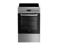 Beko FSM57300GX, vapaasti seisova liesi, Ruostumaton teräs, Pyörivä, Kosketusnäyttö, Etulevy, Emalointi, Keraaminen