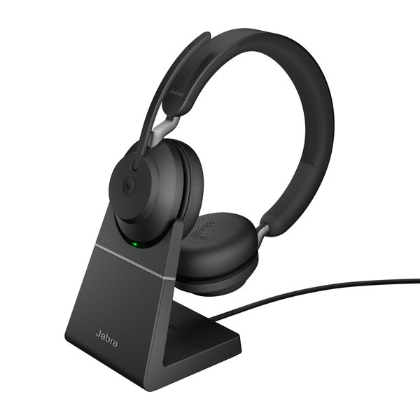 Jabra Evolve2 65 MS Stereo -langattomat kuulokkeet mikrofonilla + latausalusta,