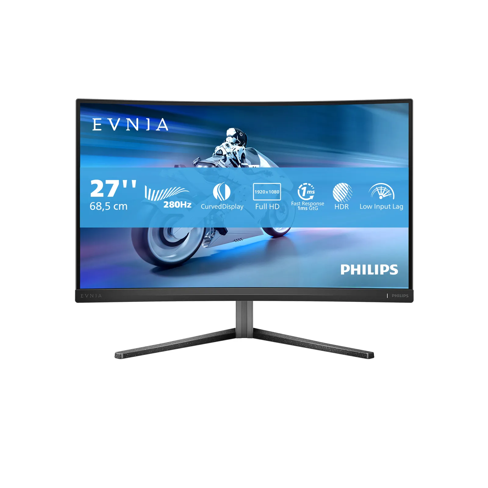 Philips 27" Evnia 5000 27M2C5200W 1ms, 280hz, Full HD, VA -kaareva pelinäyttö
