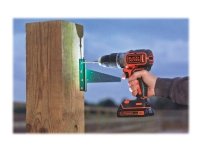 BLACK+DECKER - Hammerbor - ledningfri - 2-hastigheders 13 mm - 52 N-m - 18 V