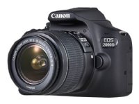 Canon EOS 2000D + EF-S 18-55mm f/3.5-5.6 III, 24,1 MP, 6000 x 4000 pikseliä, CMOS, Full HD, Musta