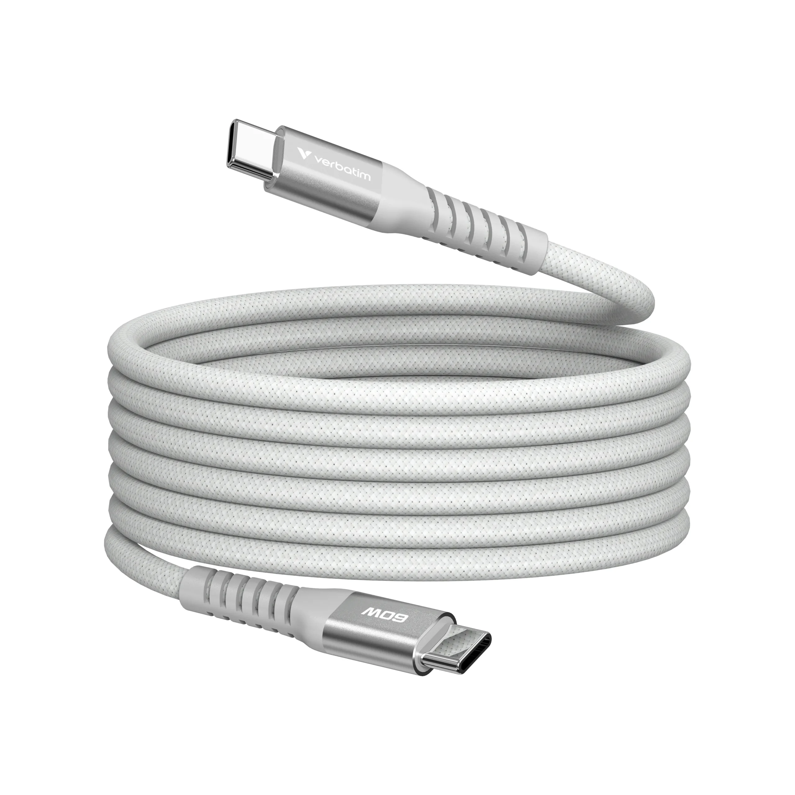Verbatim Sync & Charge Magnetic USB-C -kaapeli, 1,2 m, 60W, Harmaa