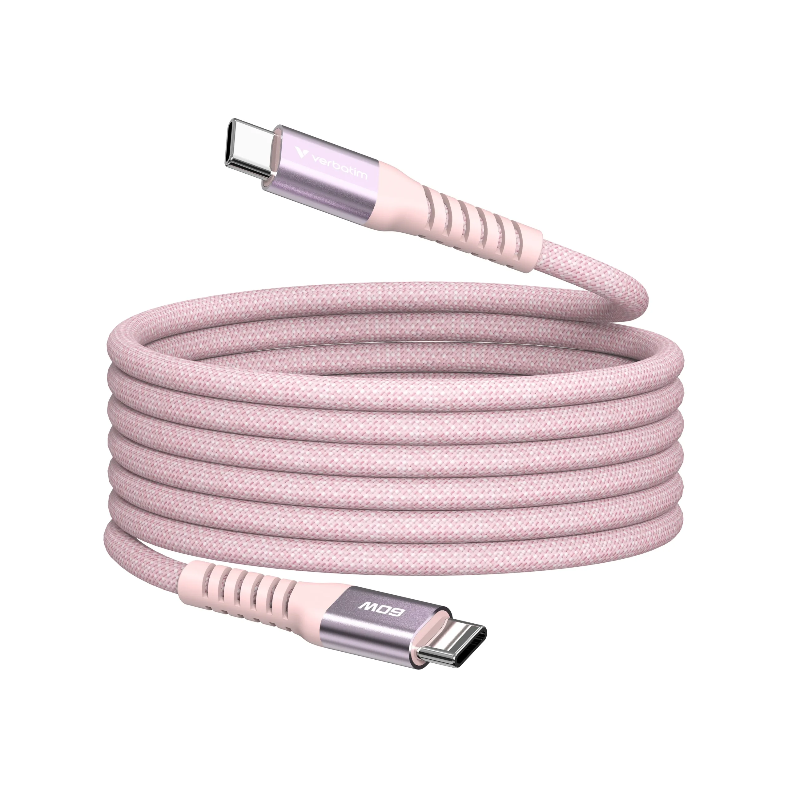 Verbatim Sync & Charge Magnetic USB-C -kaapeli, 1,2 m, 60W, Pinkki