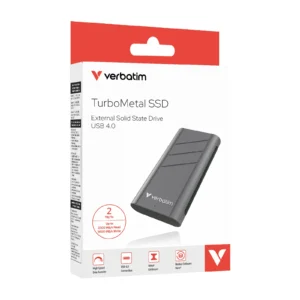 Verbatim TurboMetal SSD USB4 2TB 2 TB USB-C -ulkoinen SSD, Hopea