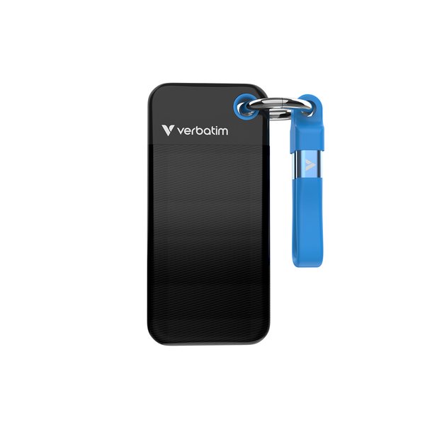 VERBATIM USB 3.2 Gen 2 1TB Pocket SSD, Black/Blue