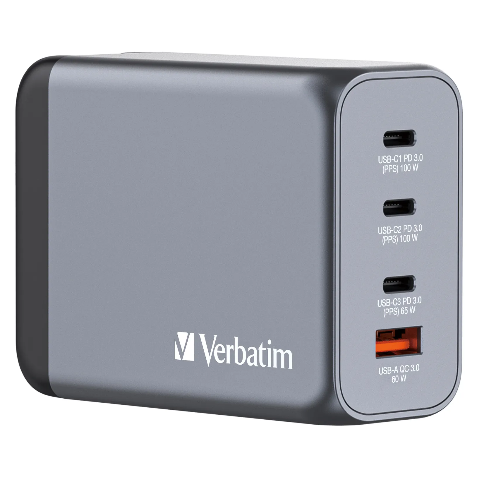 Verbatim GNC-200 GaN Charger 4-Port, 200W, USB-A/USB-C -virtalähde