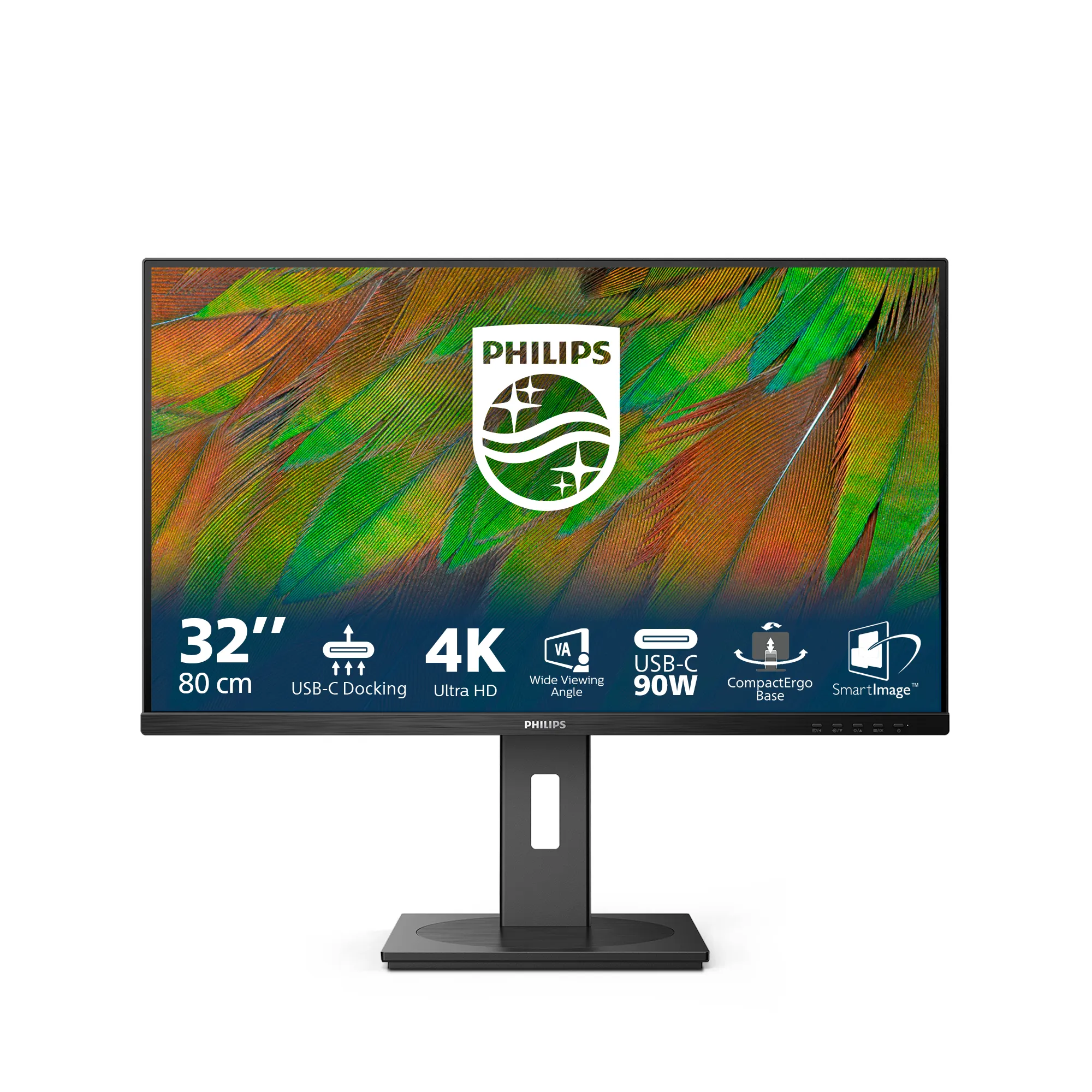 Philips 31.5" 32B1U3900. 4k Ultra HD, 60Hz, 4ms, USB-C, VA -näyttö