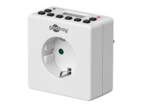 Wentronic 55542, Päivä-/viikkoajastin, Valkoinen, Digitaalinen, LCD, Painikkeet, IP20